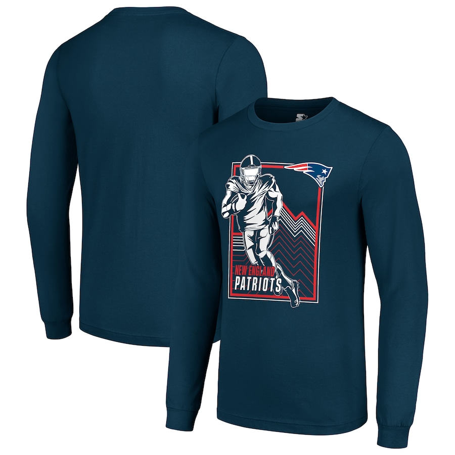 Men New England Patriots blue 2024 NFL Long sleeve T Shirts->nfl t-shirts->Sports Accessory